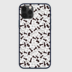 Чехол для iPhone 12 Pro Шахматные Фигуры, цвет: 3D-черный