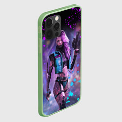 Чехол для iPhone 12 Pro CYBERPUNK 2077 NEON КИБЕРПАНК НЕОН Z, цвет: 3D-салатовый — фото 2