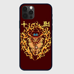 Чехол для iPhone 12 Pro One Piece Портгас Д Эйс в огне, цвет: 3D-черный