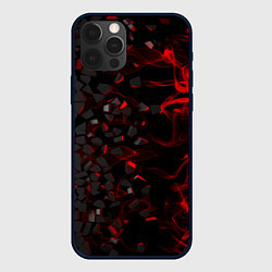 Чехол для iPhone 12 Pro 3Д Разлом 3D Плиты и огонь, цвет: 3D-черный