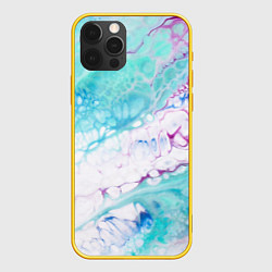Чехол для iPhone 12 Pro Цветная морская пена, цвет: 3D-желтый