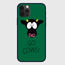 Чехол для iPhone 12 Pro Go Cows, цвет: 3D-черный