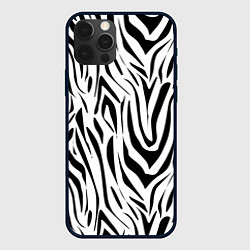 Чехол для iPhone 12 Pro Черно-белая зебра, цвет: 3D-черный
