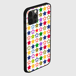Чехол для iPhone 12 Pro Разноцветные звездочки, цвет: 3D-черный — фото 2