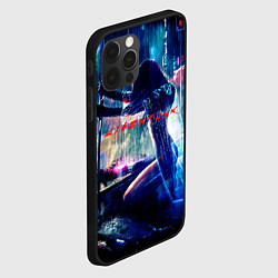 Чехол для iPhone 12 Pro Cyberpunk девушка с катаной, цвет: 3D-черный — фото 2
