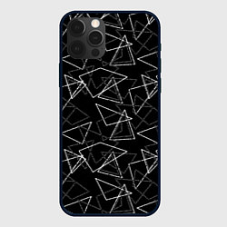 Чехол iPhone 12 Pro Черно-белый геометрический