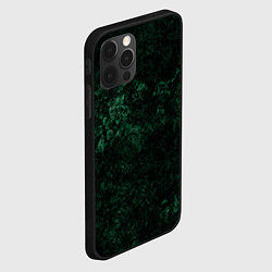 Чехол для iPhone 12 Pro Темно-зеленый мраморный узор, цвет: 3D-черный — фото 2