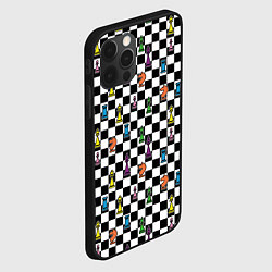 Чехол для iPhone 12 Pro Яркая шахматная доска, цвет: 3D-черный — фото 2