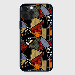 Чехол для iPhone 12 Pro Разноцветные заплатки, цвет: 3D-черный