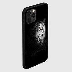 Чехол для iPhone 12 Pro БЕЛЫЙ ТИГР, цвет: 3D-черный — фото 2
