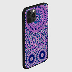 Чехол для iPhone 12 Pro Сиреневый калейдоскоп, цвет: 3D-черный — фото 2