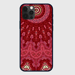Чехол iPhone 12 Pro Красно-розовый калейдоскоп