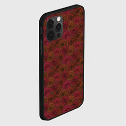 Чехол для iPhone 12 Pro Цветочный коричневый ретро, цвет: 3D-черный — фото 2