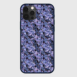 Чехол iPhone 12 Pro Сине-фиолетовый цветочный узор