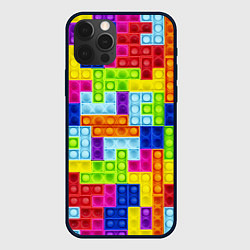 Чехол для iPhone 12 Pro POP IT ПОП ИТ ПАЗЛ, цвет: 3D-черный