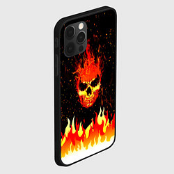 Чехол для iPhone 12 Pro Пылающий череп, цвет: 3D-черный — фото 2