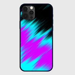 Чехол для iPhone 12 Pro НЕОНОВЫЕ ПОЛОСЫ И НИЧЕГО ЛИШНЕГО NEON STRIPES, цвет: 3D-черный