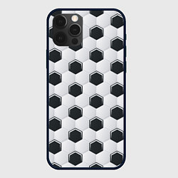 Чехол для iPhone 12 Pro Текстура футбольного мяча, цвет: 3D-черный