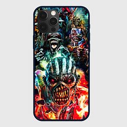 Чехол для iPhone 12 Pro Iron Maiden allover, цвет: 3D-черный