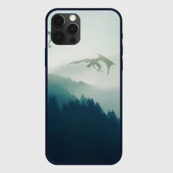 Чехол для iPhone 12 Pro ДРАКОНЫ НАД ЛЕСОМ DRAGON, цвет: 3D-черный