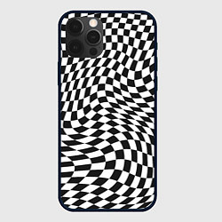 Чехол iPhone 12 Pro Черно-белая клетка Black and white squares