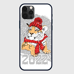 Чехол для iPhone 12 Pro Тигр в красной шапке, цвет: 3D-черный
