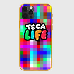 Чехол для iPhone 12 Pro Toca Life: Pixels, цвет: 3D-желтый