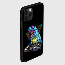 Чехол для iPhone 12 Pro Динозавр ди-джей, цвет: 3D-черный — фото 2