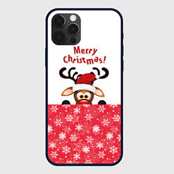 Чехол iPhone 12 Pro Оленёнок Merry Christmas