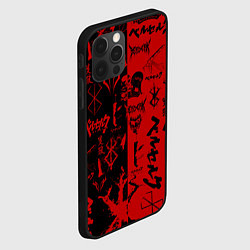 Чехол для iPhone 12 Pro BERSERK BLACK RED БЕРСЕРК ПАТТЕРН, цвет: 3D-черный — фото 2