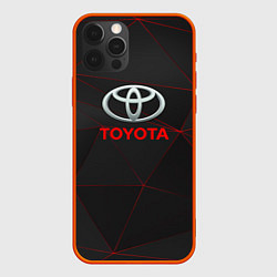 Чехол iPhone 12 Pro Toyota Тонкие линии неона