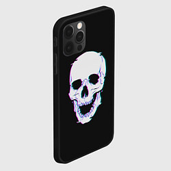 Чехол для iPhone 12 Pro Неоновый светящийся череп, цвет: 3D-черный — фото 2