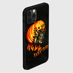 Чехол для iPhone 12 Pro Helloween череп тыква scull pumkin, цвет: 3D-черный — фото 2