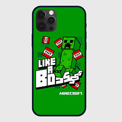 Чехол iPhone 12 Pro LIKE A BOSS Minecraft Creepe