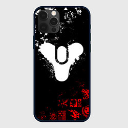 Чехол для iPhone 12 Pro DESTINY 2 RED & WHITE PATTERN LOGO, цвет: 3D-черный
