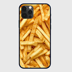 Чехол для iPhone 12 Pro Картошка фриФастфуд, цвет: 3D-черный