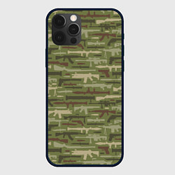 Чехол для iPhone 12 Pro Оружие камуфляж, цвет: 3D-черный