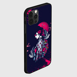 Чехол для iPhone 12 Pro ДЕВУШКА В КИМОНО И ПТИЦАМИ, цвет: 3D-черный — фото 2