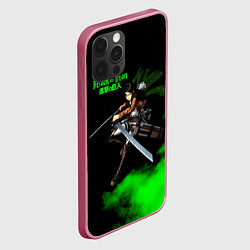 Чехол для iPhone 12 Pro Атака титанов ядовитый зеленый дым Леви Аккерман, цвет: 3D-малиновый — фото 2