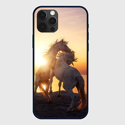 Чехол iPhone 12 Pro Лошади на закате