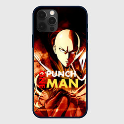 Чехол iPhone 12 Pro Огненный Сайтама One Punch-Man