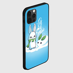 Чехол для iPhone 12 Pro Let it snow Зайчик и снежок, цвет: 3D-черный — фото 2