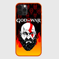 Чехол iPhone 12 Pro GOD OF WAR ГОД ОФ ВАР FIRE ART УЗОР