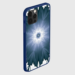 Чехол для iPhone 12 Pro Снежинка Абстракция Синий, цвет: 3D-тёмно-синий — фото 2
