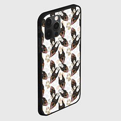 Чехол для iPhone 12 Pro Доберман Doberman, цвет: 3D-черный — фото 2