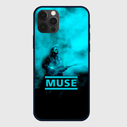 Чехол iPhone 12 Pro Мэттью Беллами бирюзовый туман Muse