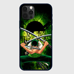 Чехол для iPhone 12 Pro Зоро Ророноа с катанами Ван пис, цвет: 3D-черный