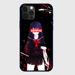 Чехол iPhone 12 Pro SENPAI KATANA GIRL, БРЫЗГИ КРАСОК