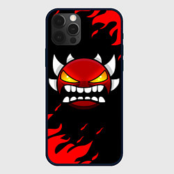 Чехол iPhone 12 Pro Geometry Dash: Demon Red Fire