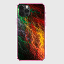 Чехол для iPhone 12 Pro Цветной разряд, цвет: 3D-малиновый